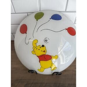 Vintage Disney Winnie The Pooh w/Balloons Glass Round Ceiling Light Fixture